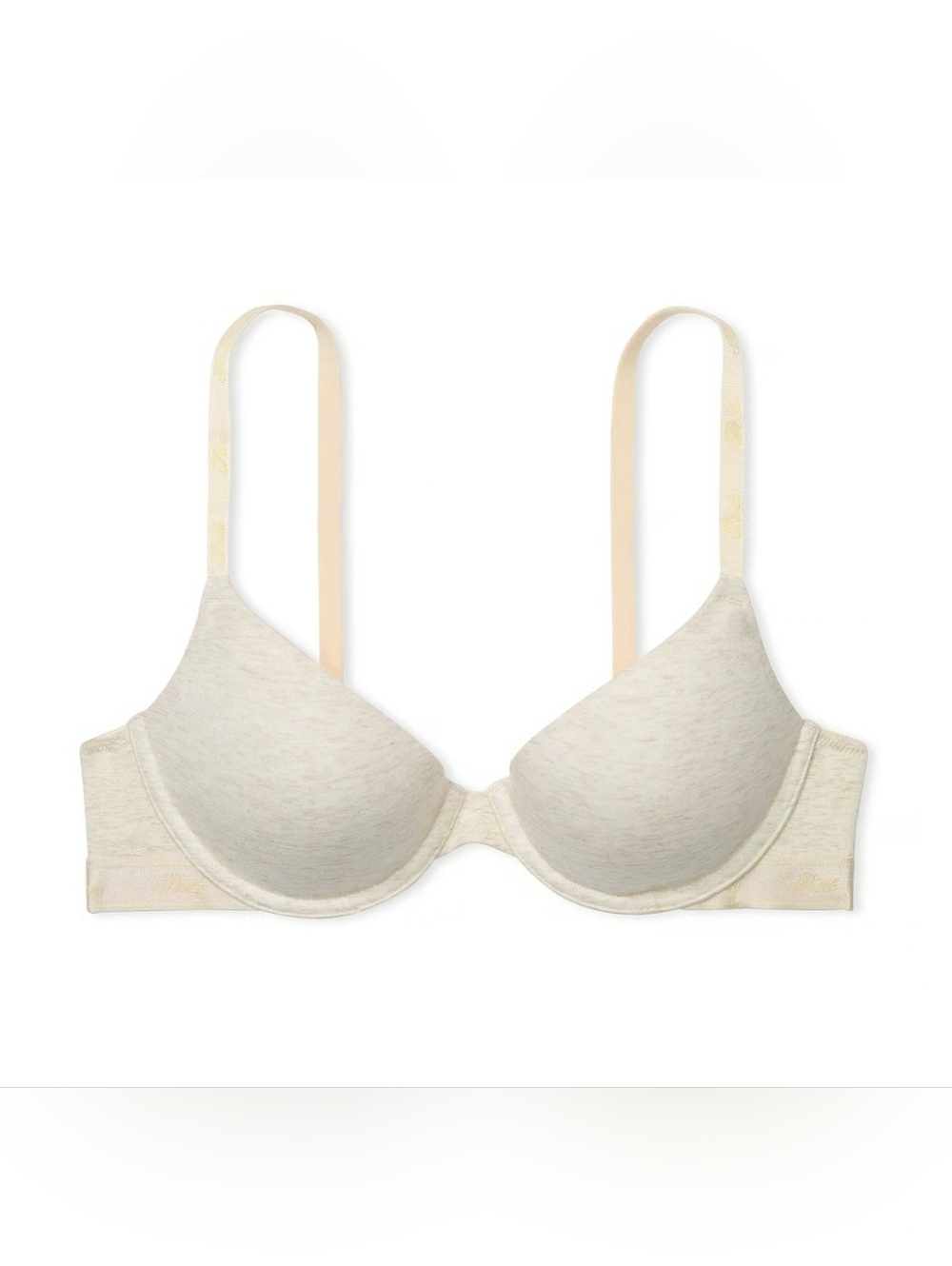 Victoria's Secret/Pink Cotton Logo T-Shirt Bra, Natural Heather